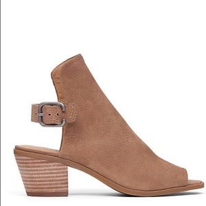 Lucky Brand Bray Suede Peep Toe Booties Sandals!